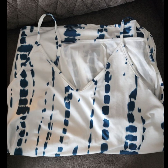 Boho Tie Dye Print V Neck Cami Tank Top Maxi Dress - Picture 5 of 5